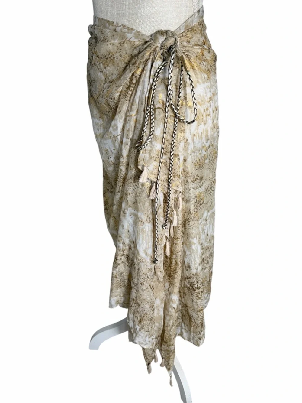 Pool To Party By Subtle Luxury Gold Neutral Toned Wrap Sarong - Picture 2 of 11